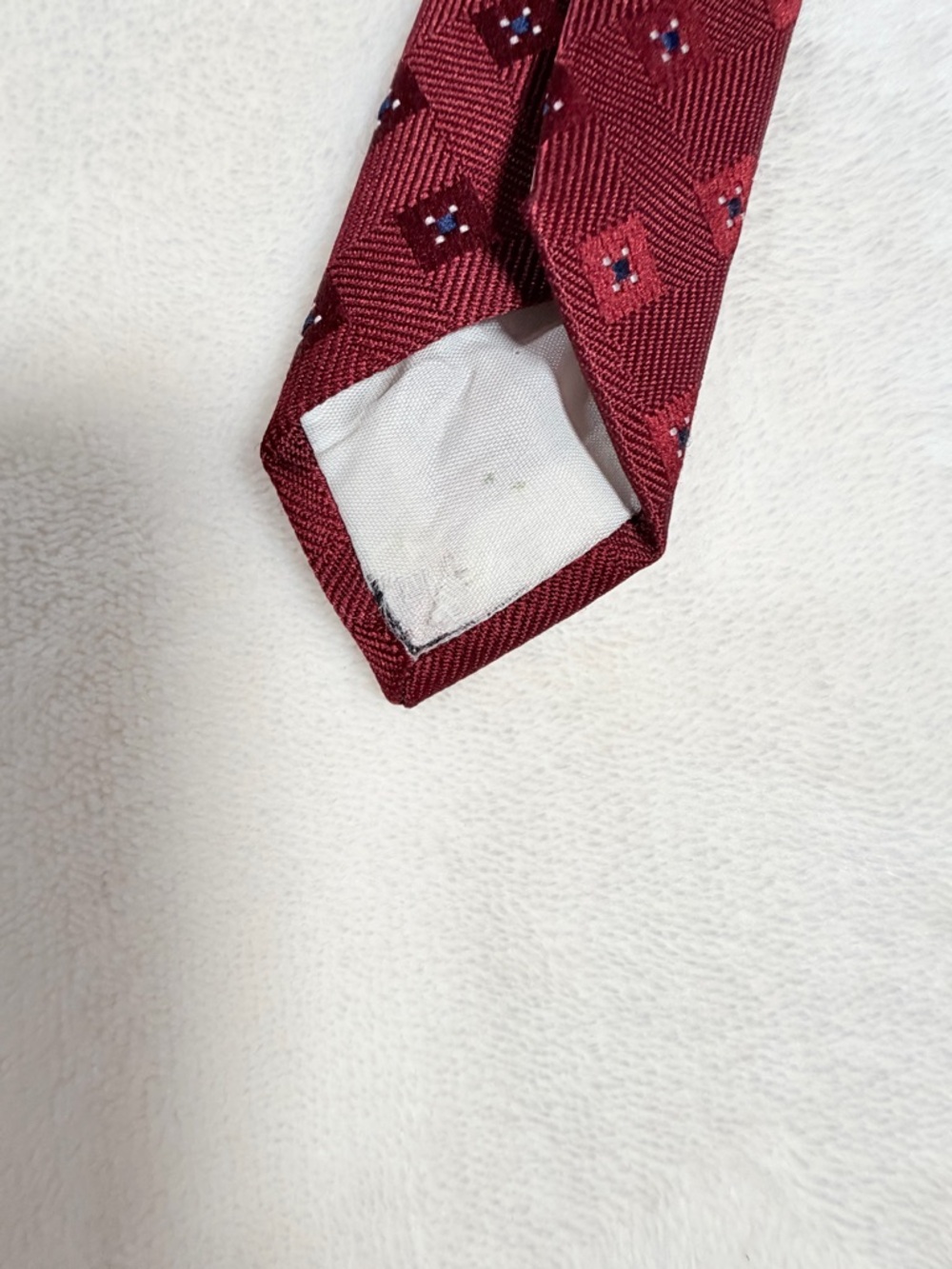 Christian Dior Embroidered Burgundy Patterned Polyester Tie - Picture 8 of 9